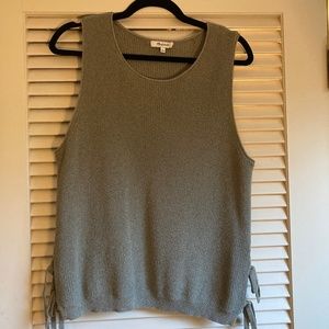 Sleeveless sweater top with side ties